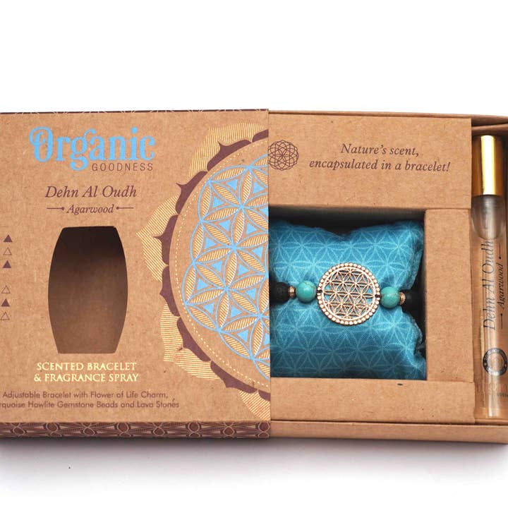 Bracciale Profumato con Pietre Laviche Organic Goodness - Oudh per la vendita all'ingrosso da parte di R. Expo/Song of India