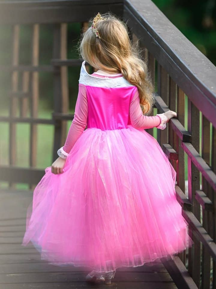 Hot Pink Girls Deluxe Sleeping Cutie Princess Dress for wholesale on Faire