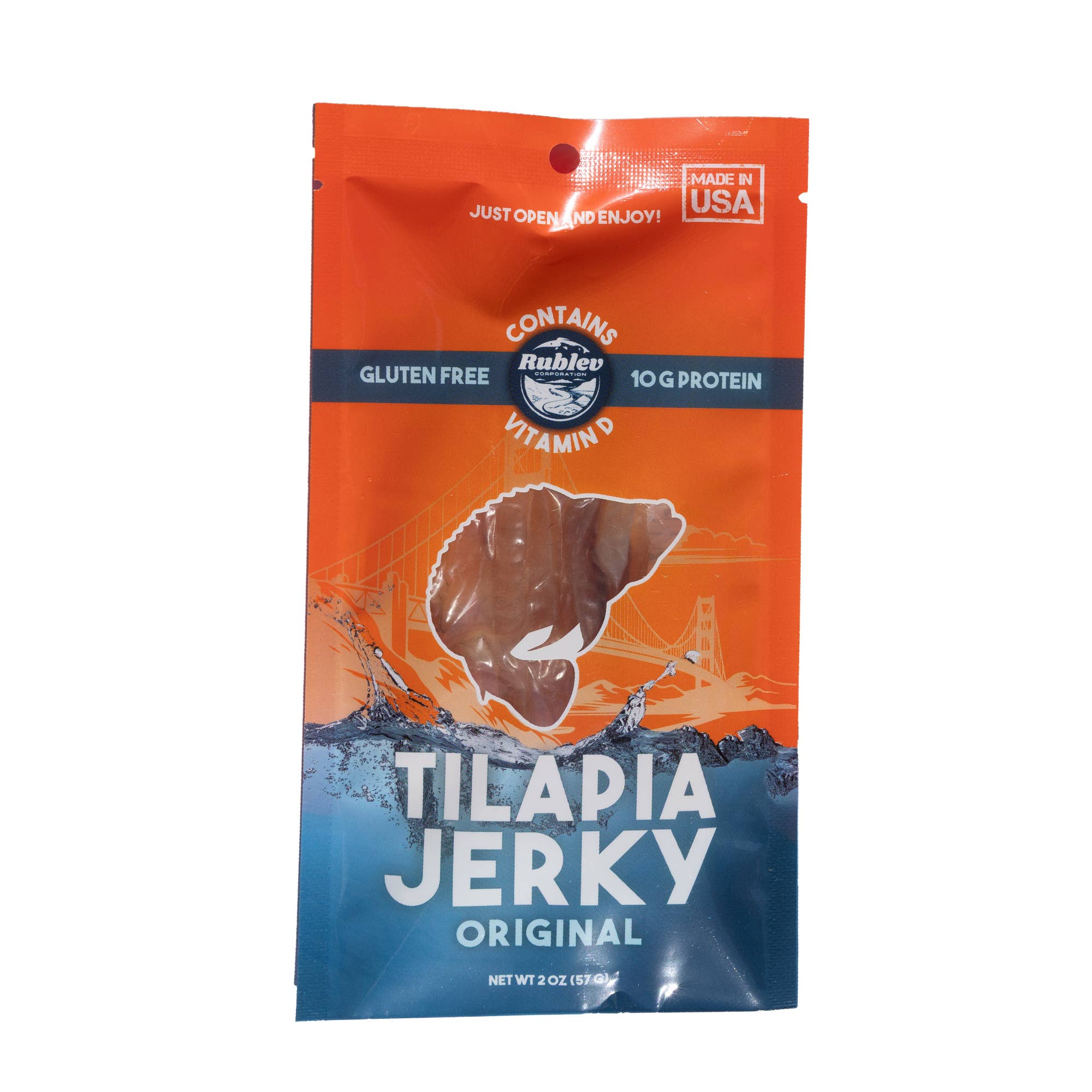 Rublev Corp - Vente Viande séchée - Rublev Tilapia Jerky - Original, Fabriqué aux États-Unis, 56 g0