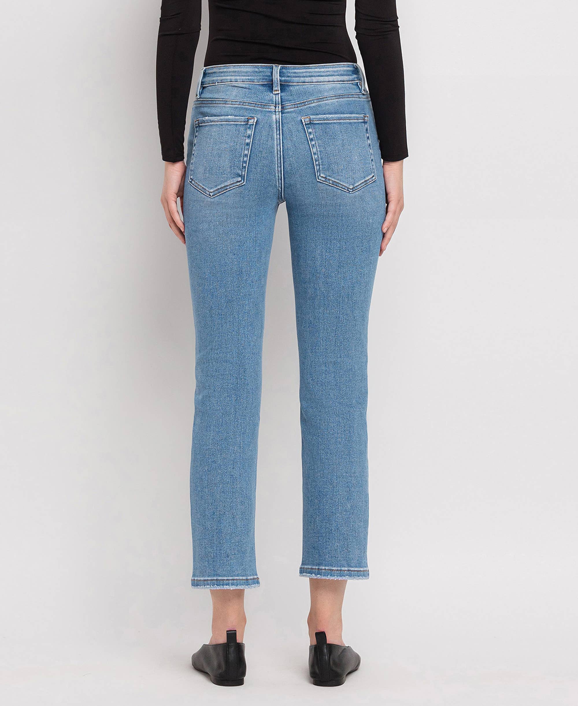 PERFECT FOR NOW HIGH RISE CROP SLIM STRAIGHT JEANS T5385 for wholesale on Faire1