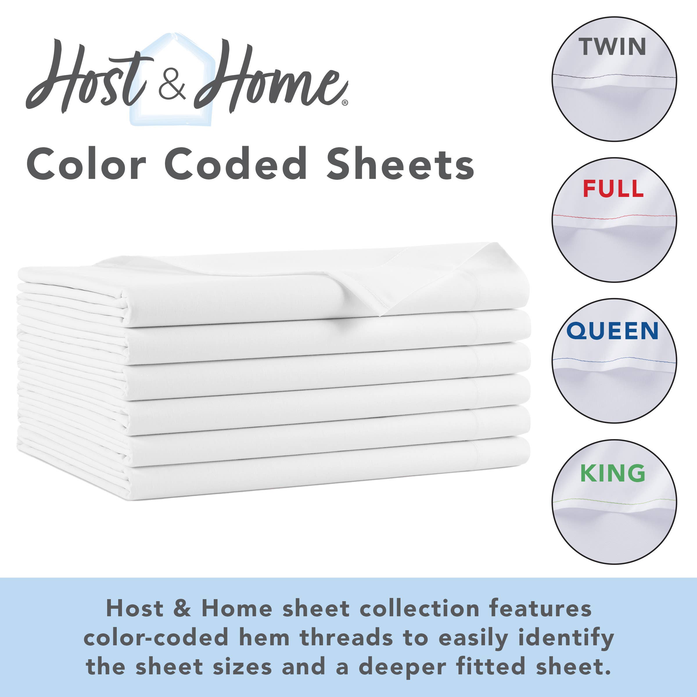 Arkwright Home - Wholesale Flat Sheet - Cotton/Poly Flat Bed Sheets 6pk, 180TC White, Size Options1