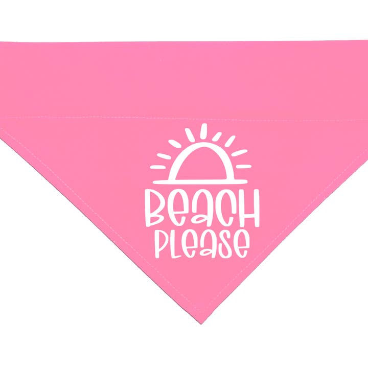 Woofingtons & Company – wholesale Pet bandana – Dog – Beach Please - Funny Quote Over Collar Dog Bandana1