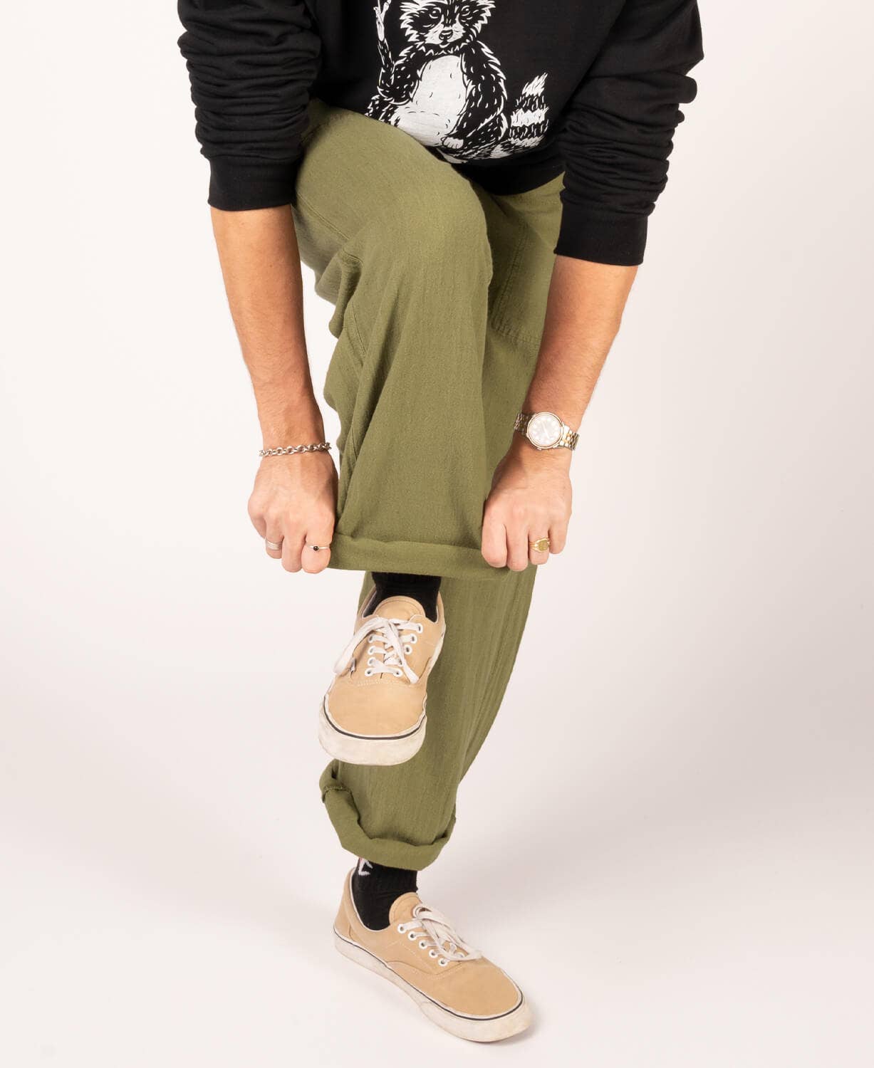 Soul Flower - Wholesale Pants - Men's - Hemp Yoga Pants - Moss3