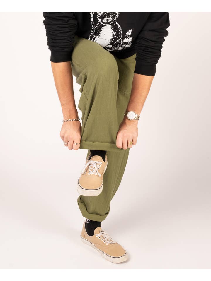 Soul Flower - Wholesale Pants - Men's - Hemp Yoga Pants - Moss3