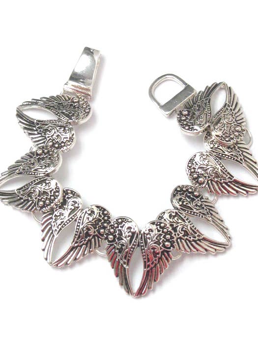 ( T803 ) ANGEL WING LINK BRACELET for wholesale by Jewelry Max