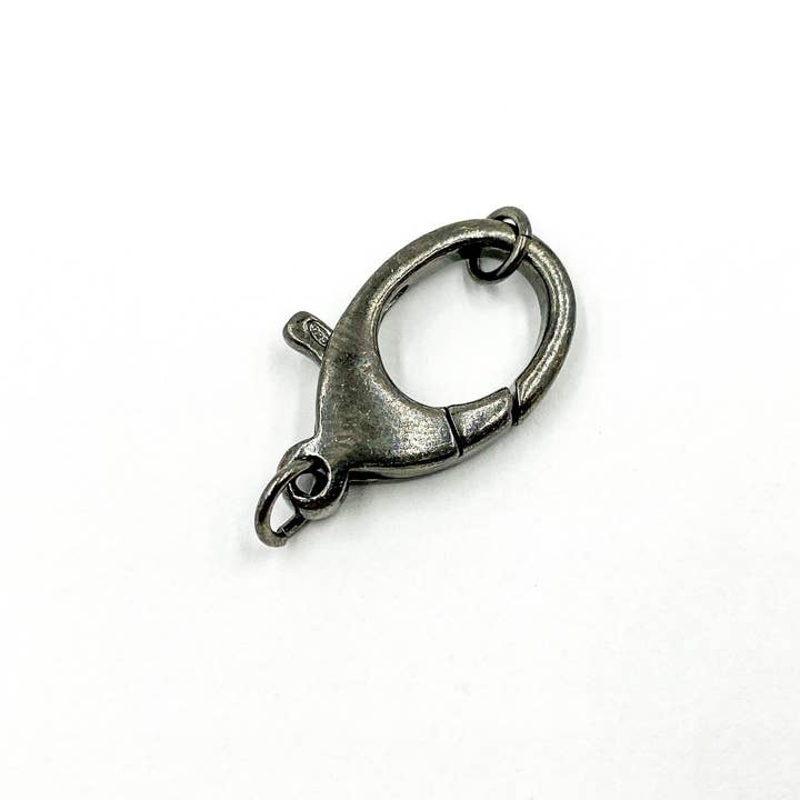 Black Rhodium 925 Sterling Silver 25x15mm Round Clasp for wholesale by Tresor Jewelry Inc.