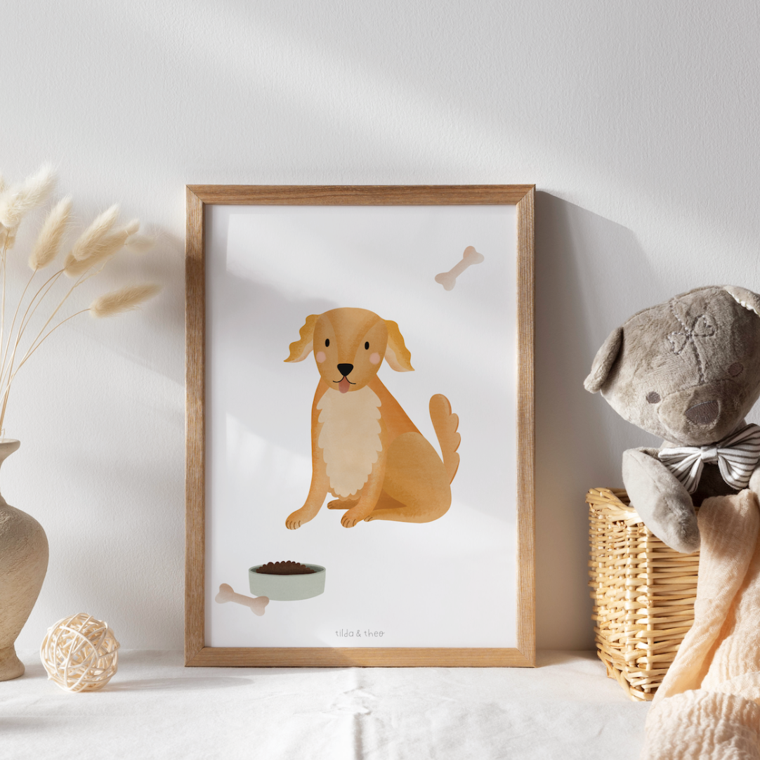 Tilda&Theo - Wholesale Poster - Golden Retriever dog poster - children's room poster2