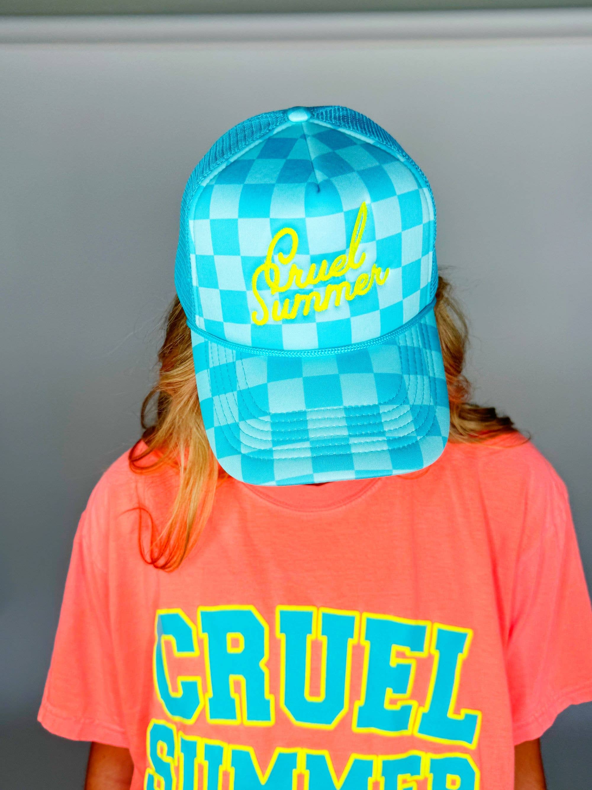 Poppy & Pine – wholesale Trucker hat – Women’s – Checkered Cruel Summer Trucker Hat1