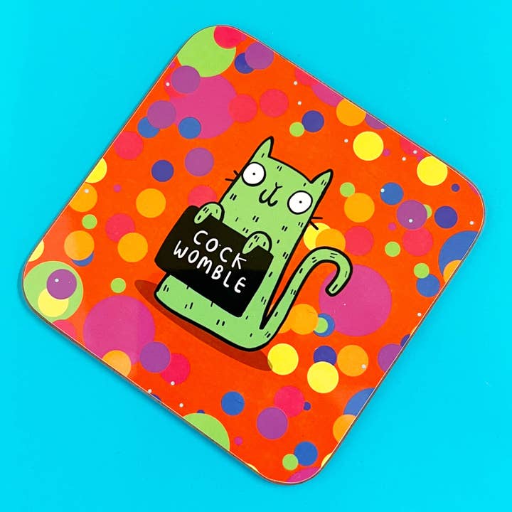 Katie Abey – wholesale Coasters – Sweary Cat C*ck Womble Coaster2