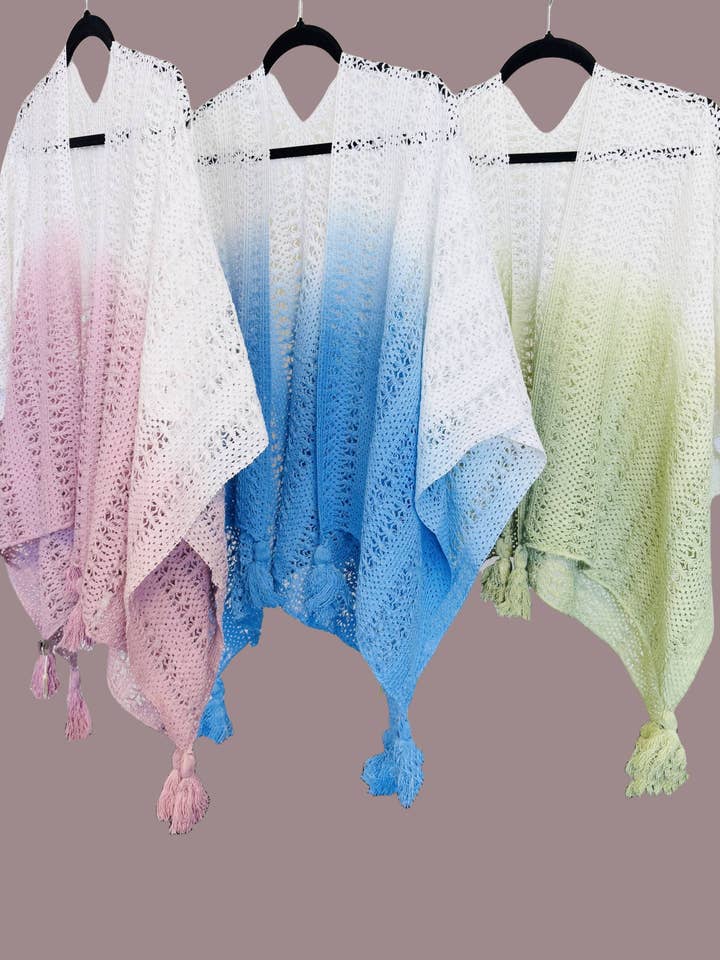 JC063350 Poncho/Sciarpa a Doppio Uso con Frange e Dettagli a Rete per la vendita all'ingrosso da parte di JC Sunny Fashion