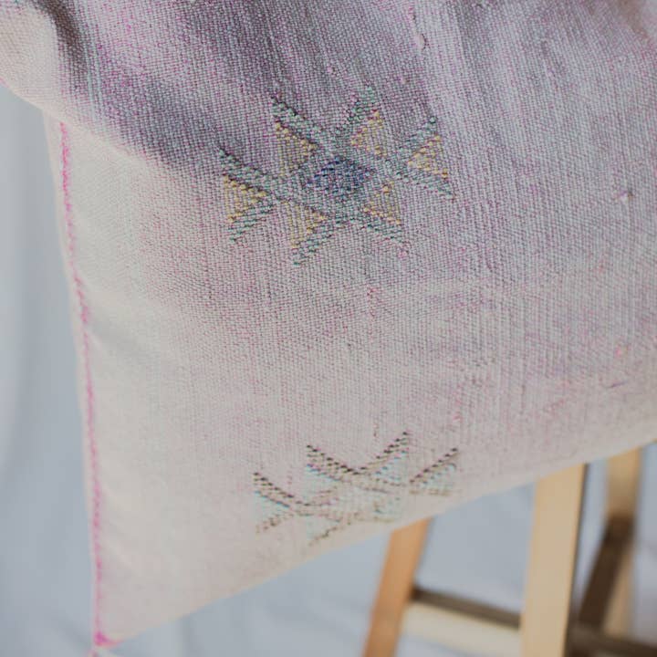 Pink, Mint & Purple Lumbar Cactus Silk Pillow Cover 20x37" for wholesale by Coe 112