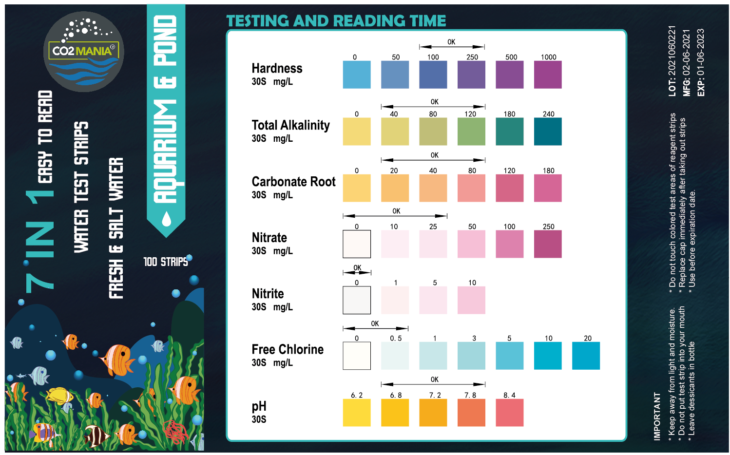 CO2 MANIA® - Wholesale Pet Supplement - Not Cat/Dog - 7in1 test in ultra-fast aquarium test strips2