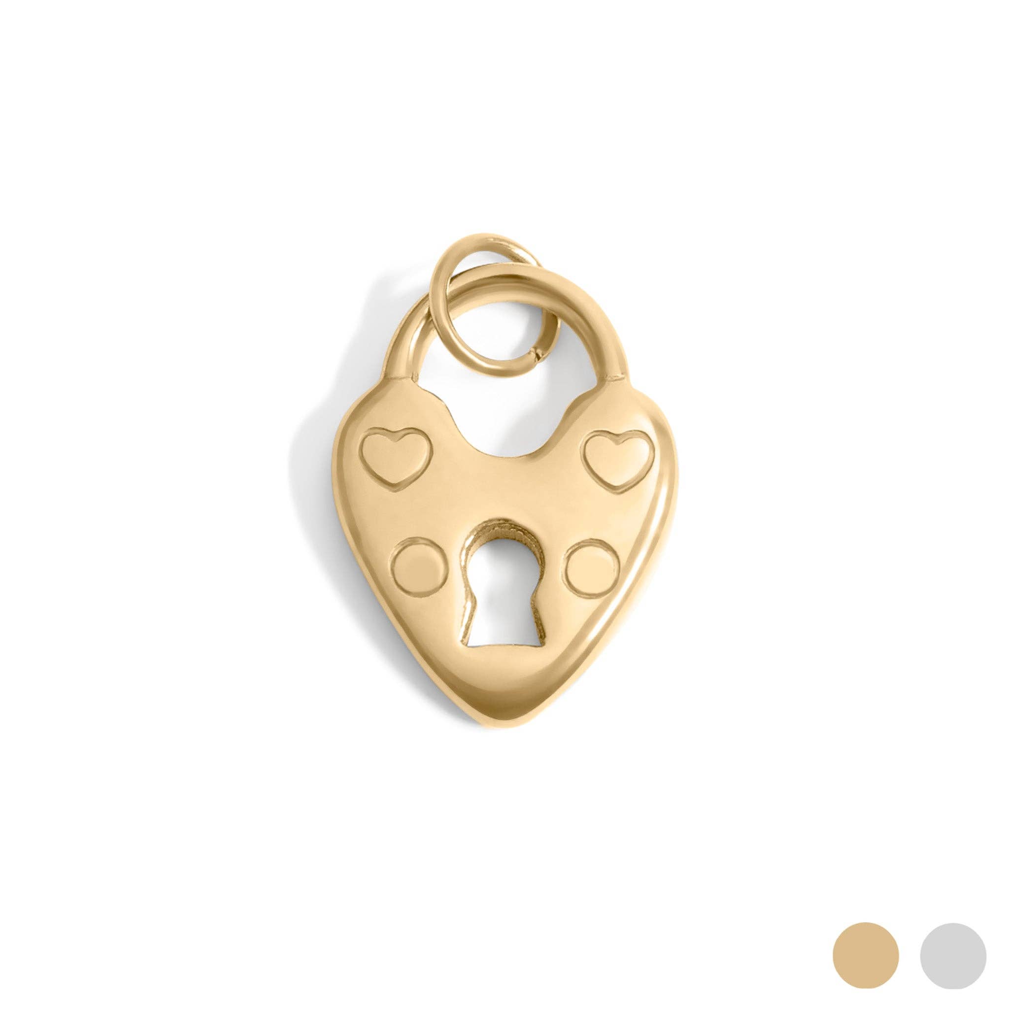 WJW – wholesale Individual charm/pendant – 18K Gold PVD Stainless Steel Vintage Heart Lock Charm