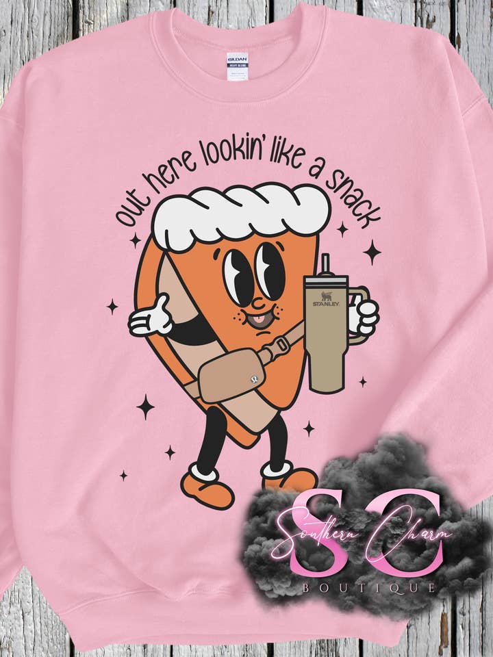 Lookin' Like A Snack (Pie) Crewneck for wholesale by Southern Charm Boutique
