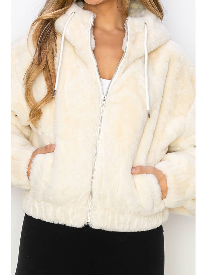 ANWND – wholesale Jacka - Dam – 2424-JACKA MED HUVA I FAUX SHEARLING