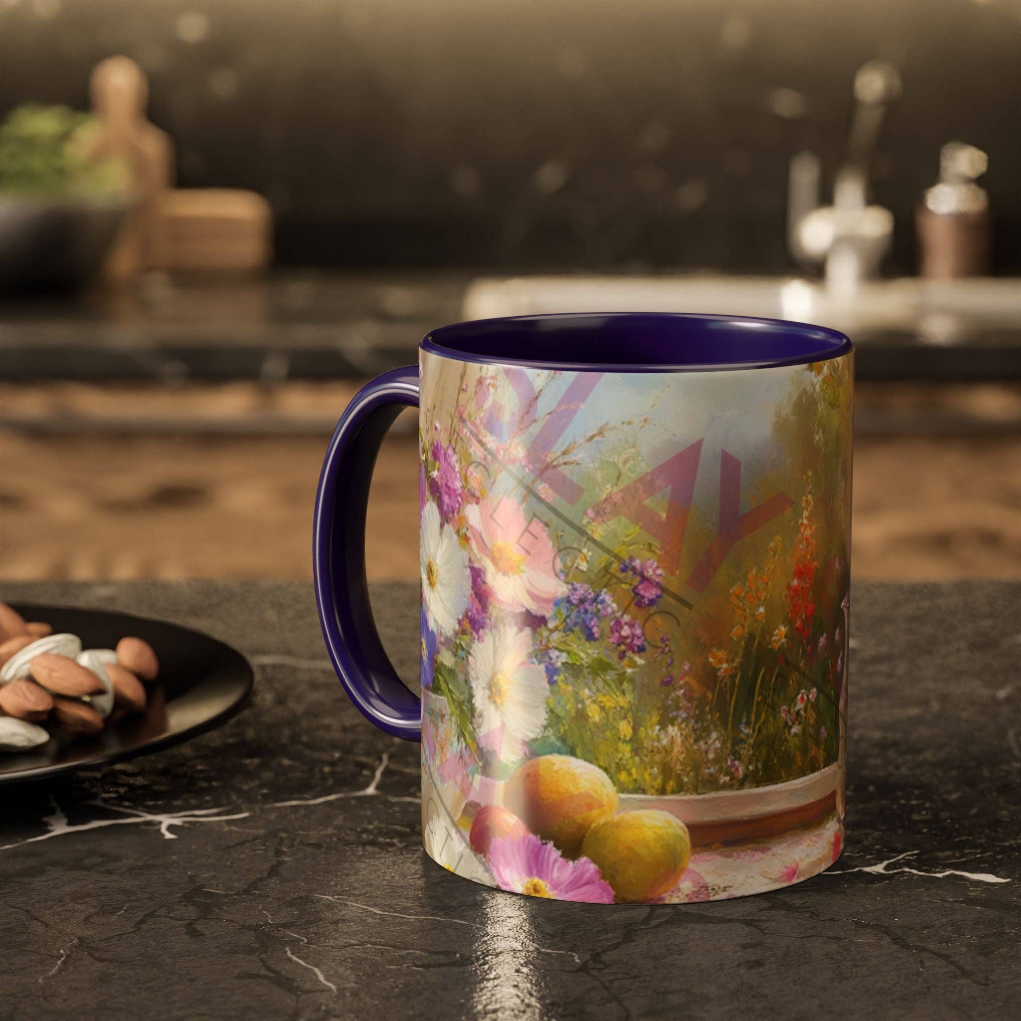 Slay Eclectic – wholesale Kaffekoppar – Färgglad Blommig Designmugg - 11oz Kaffekopp för Naturälskare, Färgglad Blommig Mugg, AI Konst Kaffekopp, Livfullt Blommönster, Keramisk Mugg0