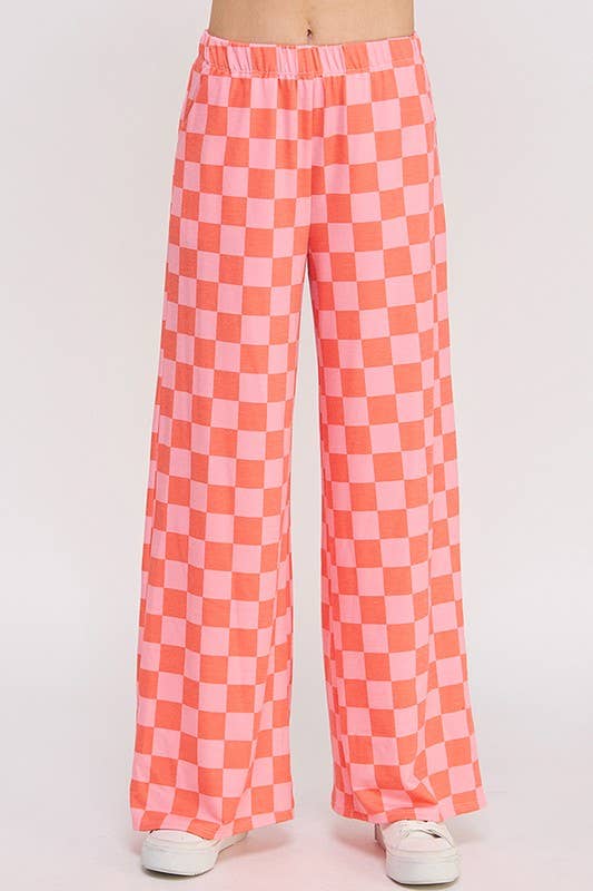 JADE BY JANE - Wholesale Pants - Women's - HIGH WAIST CHECKERED STRAIGHT LEG KNIT PANTS13