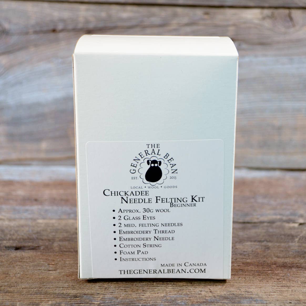 The General Bean - Wholesale Craft Sewing Kit - Needle Felting Kit-  Chickadee Ornament- Bird 3