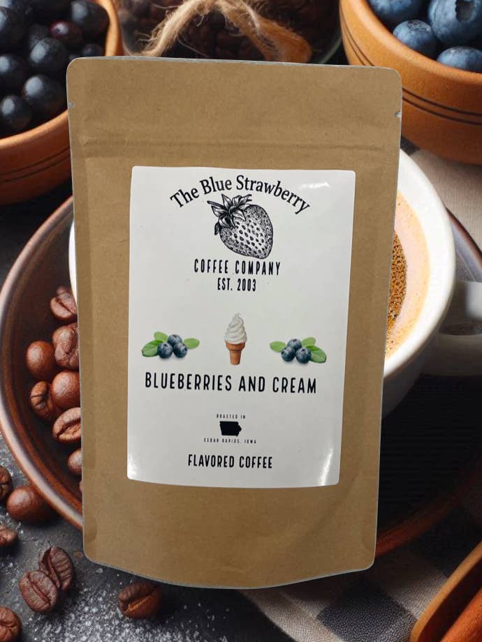 Myrtilles et crème (café aromatisé) pour la vente par The Blue Strawberry Coffee Co