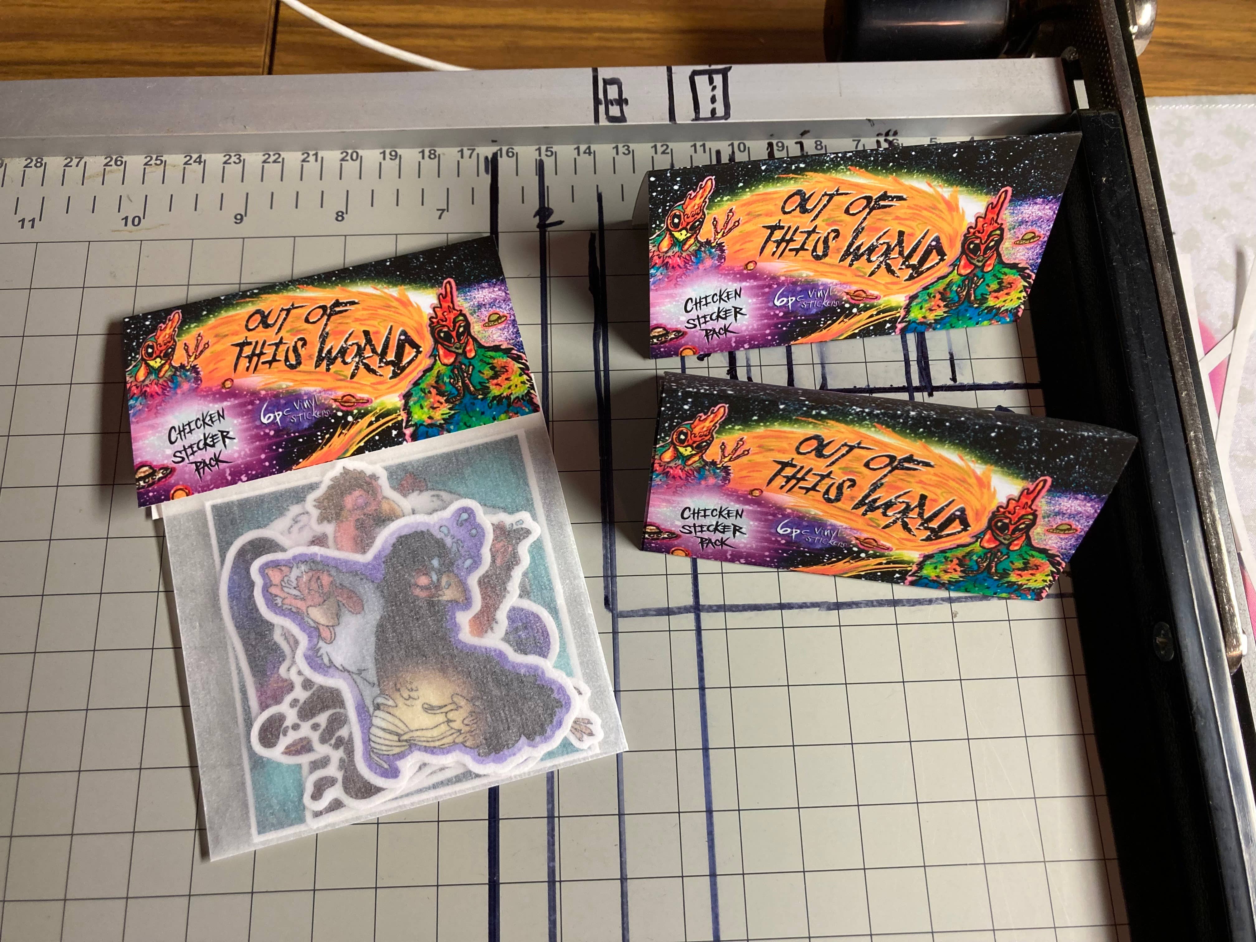 The Empathetic Chicken - Wholesale Phone & Laptop Stickers - Out of this World Chicken Vinyl Die Cut Sticker Pack9