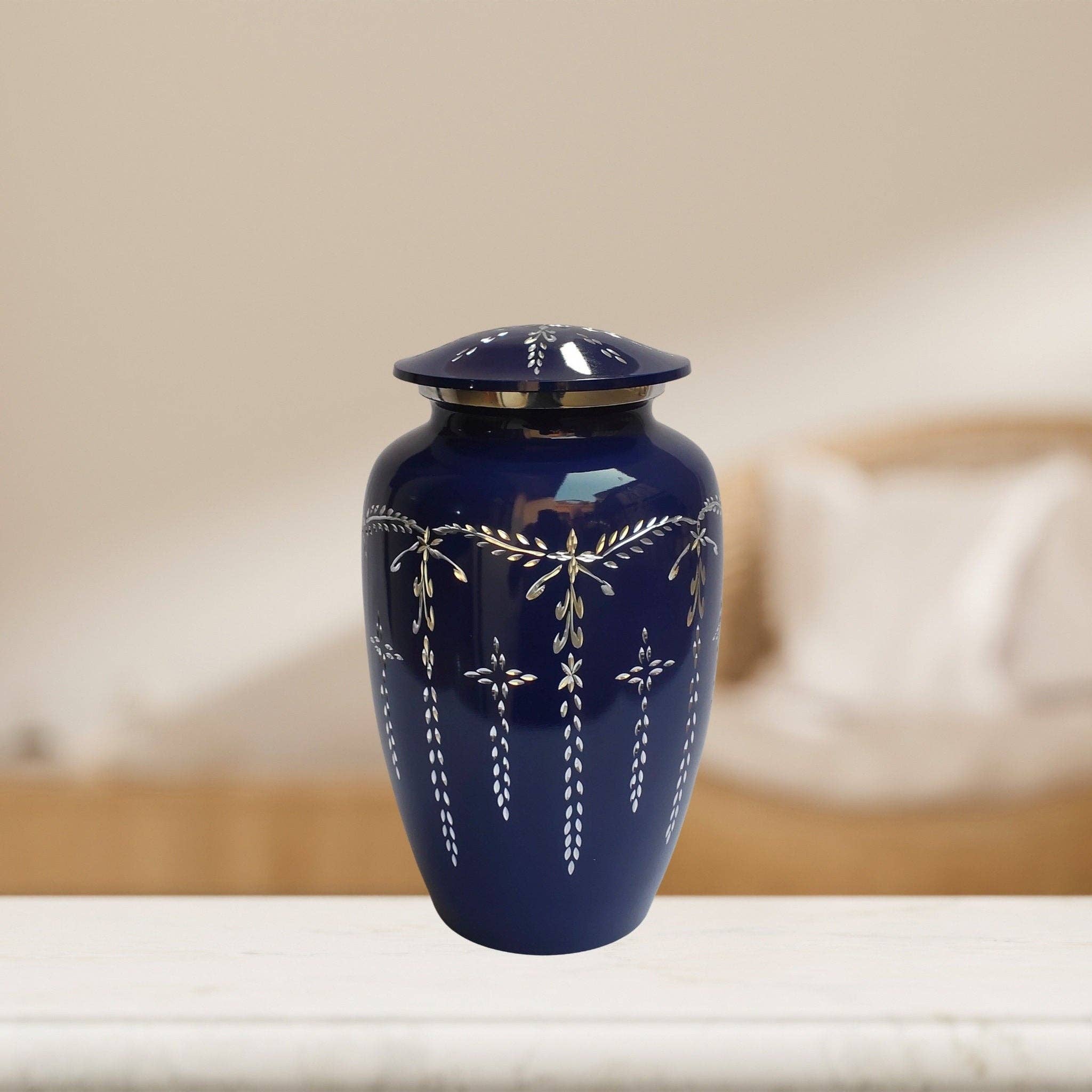 Plutus imports - Vendita all'ingrosso Urne - Urna cineraria per adulti con taglio a diamante, grande, per ceneri umane7