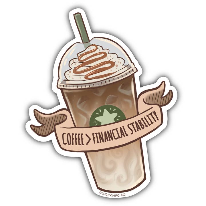 Caffè > Adesivo in vinile per stabilità finanziaria per la vendita all'ingrosso da parte di Lucky Mfg. Co.