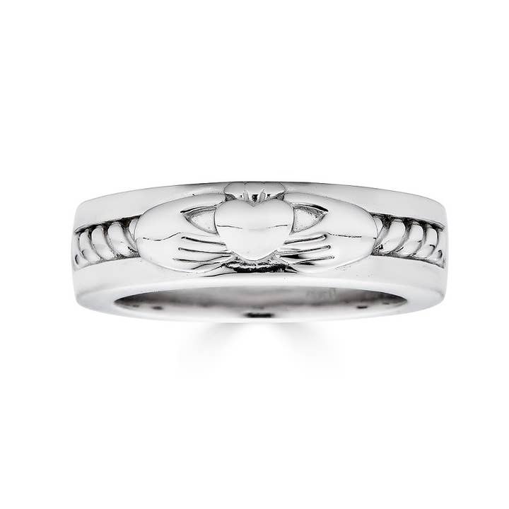 Aran Claddagh Wedding Band for wholesale by The Irish Jewelry Company