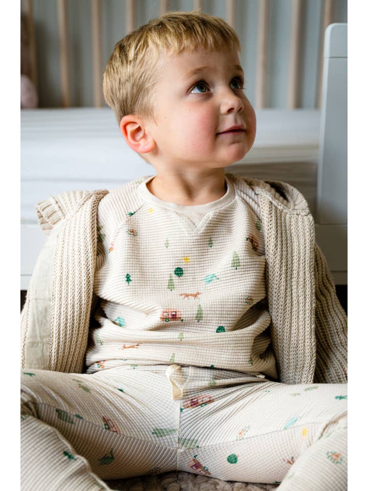 Dear Hayden - Wholesale Fashion Leggings - Kids - Organic Cotton Waffle Leggings in Camping5