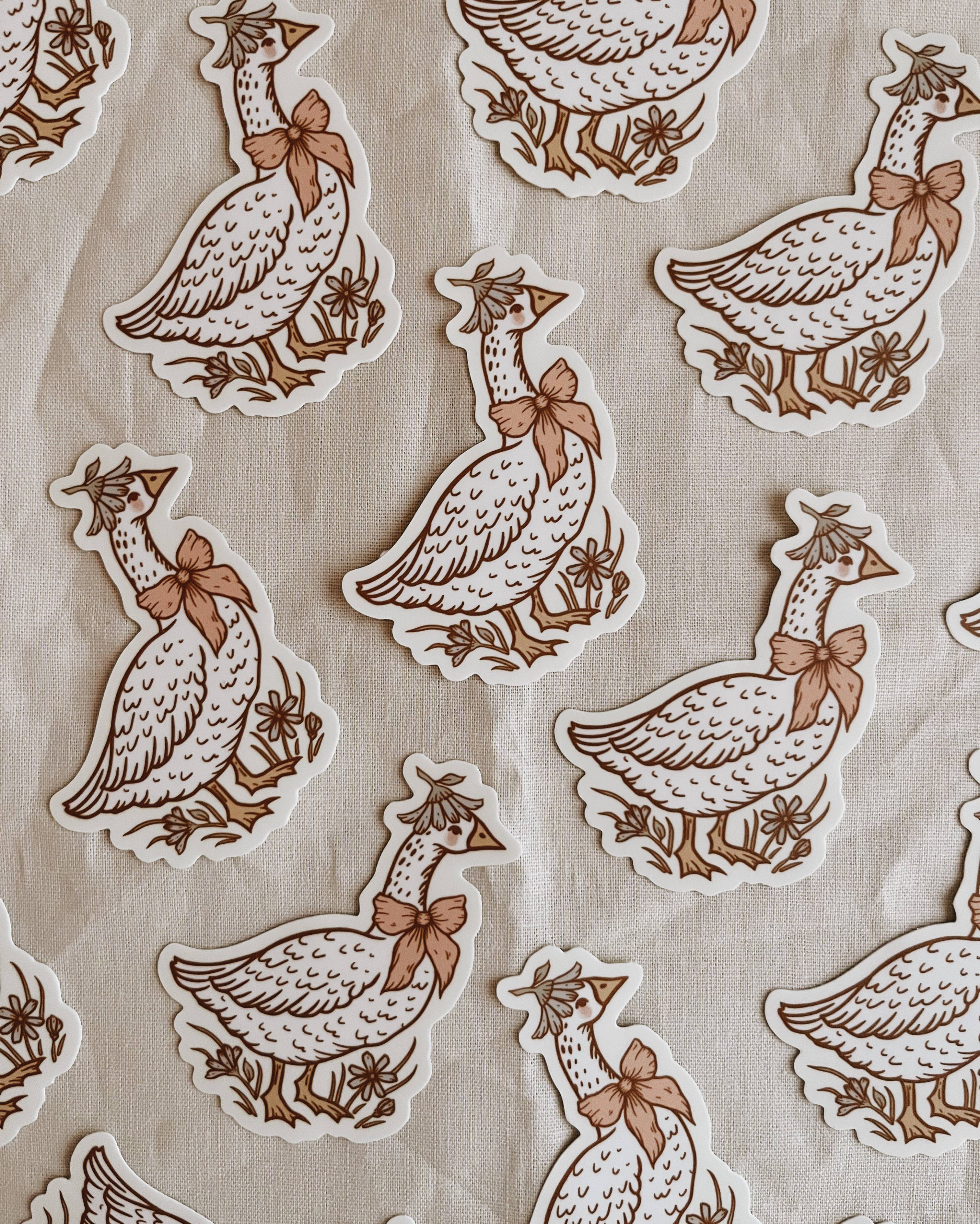 Flora West Design - Wholesale Sticker - Darling Goose Vinyl Sticker Vintage Style Floral2