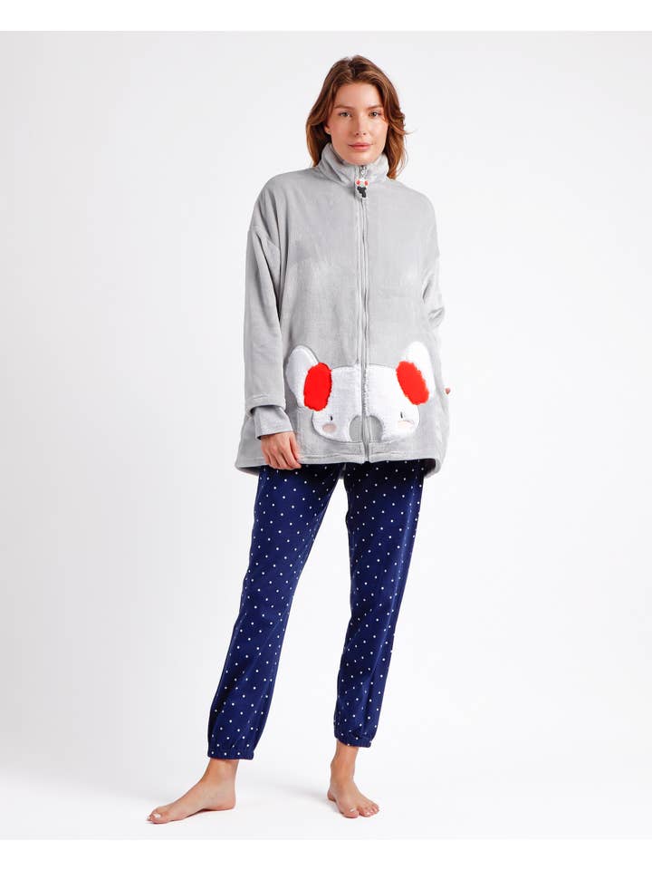 GRIS ADMAS Bata Manga Larga Calentita Good Morning Mouse para ... de venta al por mayor en Faire