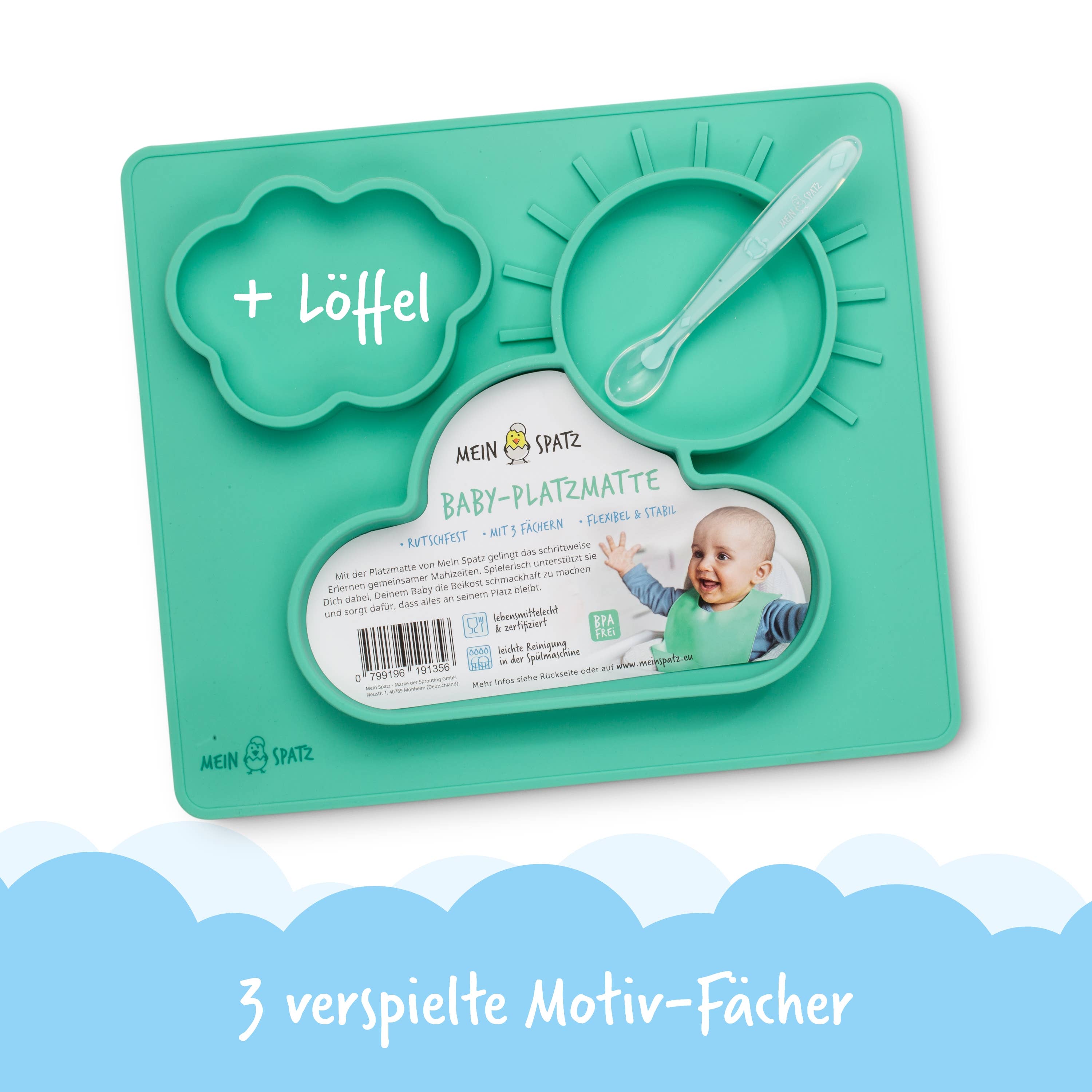 Backefix - Wholesale Dinner Plate - Kids & Baby - Silicone children's plate 40x30cm, green5