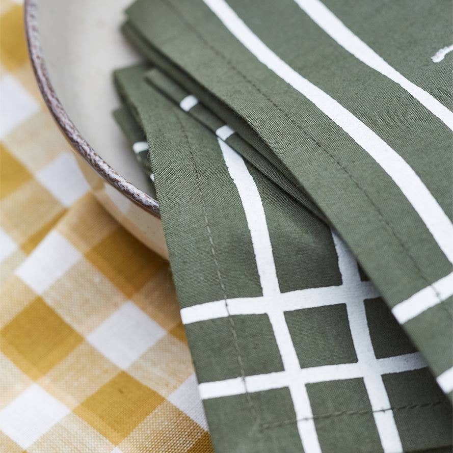 Sylvie Thiriez - Wholesale Dinner & Cloth Napkin - Napkin RDV au pré kaki2