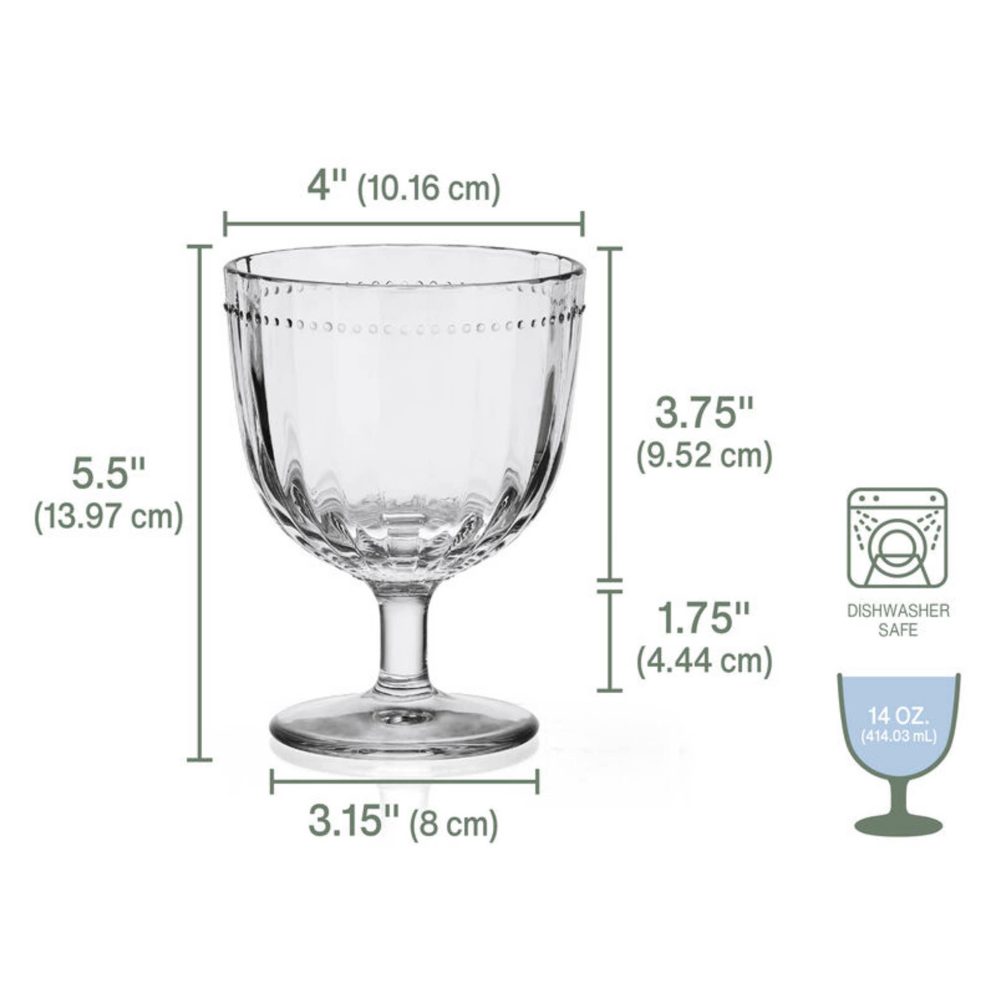 CLEAR Fitz & Floyd Bead 14OZ Wine Goblet S4 Brown Bx Pkg for wholesale on Faire1