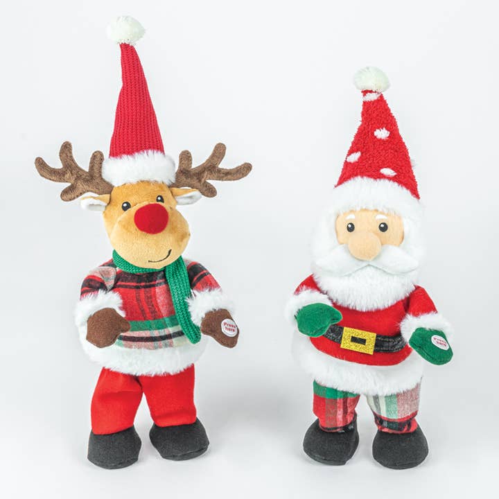 Hanna's Handiworks - Vendita all'ingrosso Decorazione natalizia - Babbo Natale e Renna Cantanti e Danzanti di Natale, 2 Assortiti0