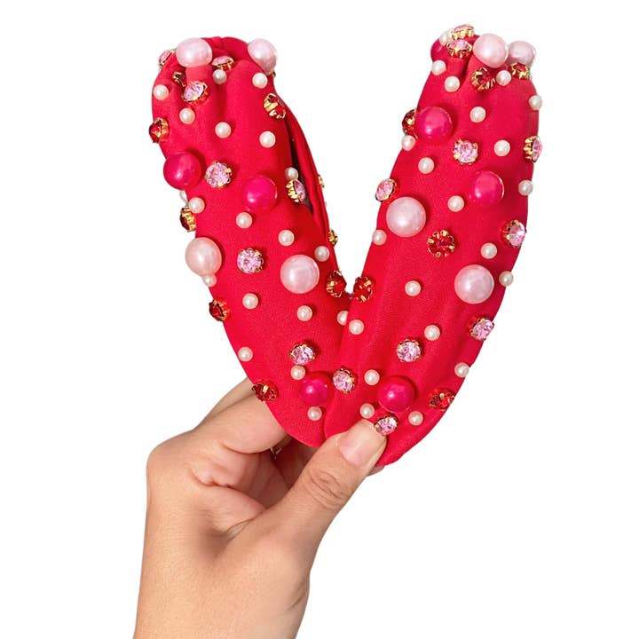 Valois Designs - Vendita all'ingrosso Fascia per capelli - Donna - Cerchietto con Strass a Forma di Cuore di Cupido - San Valentino