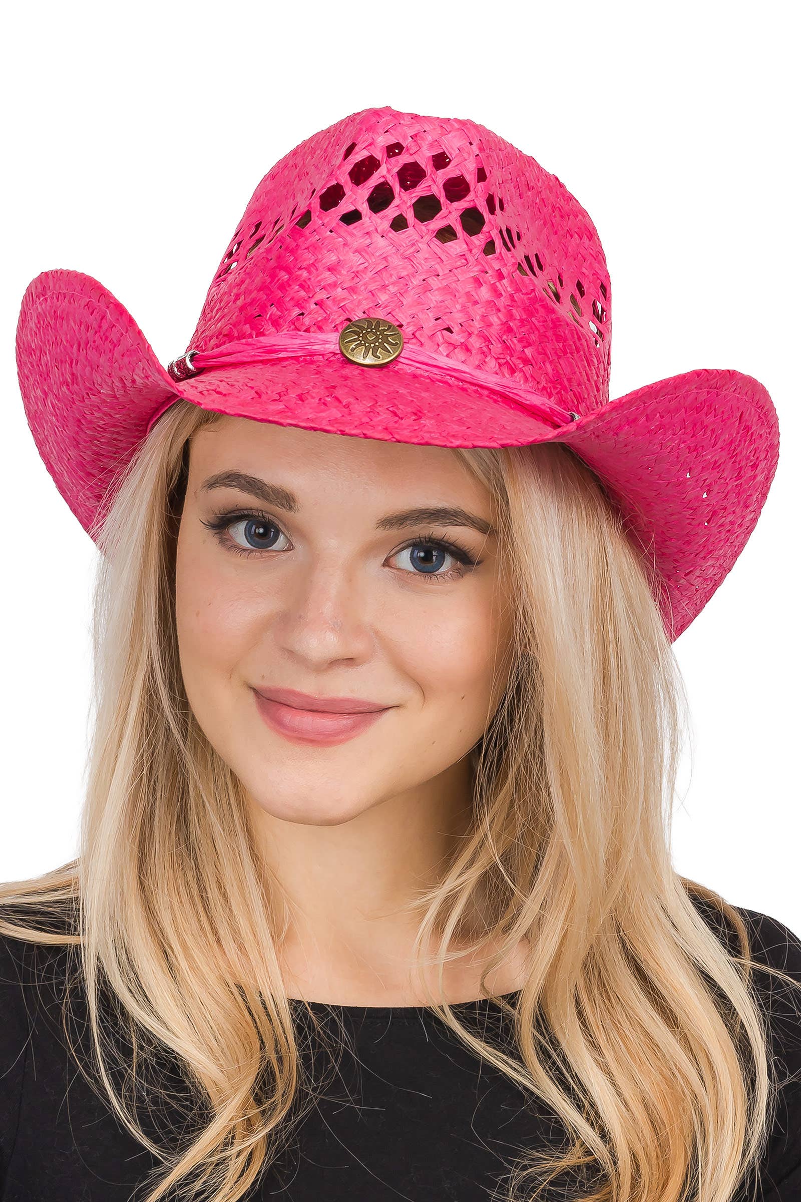 Cap Zone - Wholesale Cowboy Hat - Women's - Coastal Medallion Vented Straw Cowboy Hat7