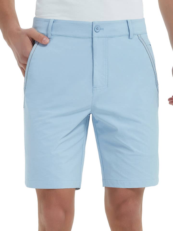 Qing Dao Lai Si Ma Te Fang Zhi You Xian Gong Si - Vente Short de sport – homme - Short de golf stretch pour hommes avec poches, taille élastique11