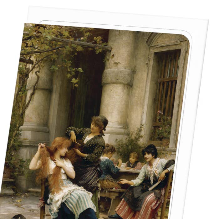 Ezen Trade - Venta al por mayor Tarjetas de felicitación - AN AL FRESCO TOILETTE (1889): Pintando una tarjeta de felicitación
