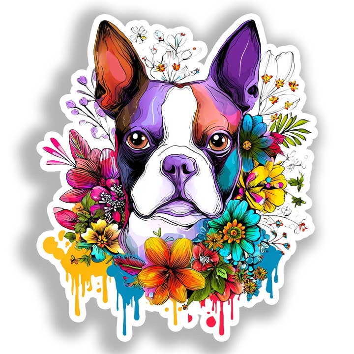 Boston Terrier Hund Aufkleber # A018987 für den Großhandel von Yoonek Graphics