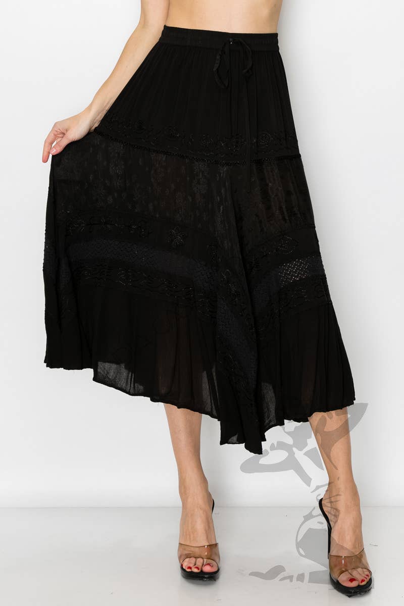 JUST CRUISING - India Casual Designs - Wholesale Skirt - Women's - Handcrafted Boho Embroidered Maxi Skirt4