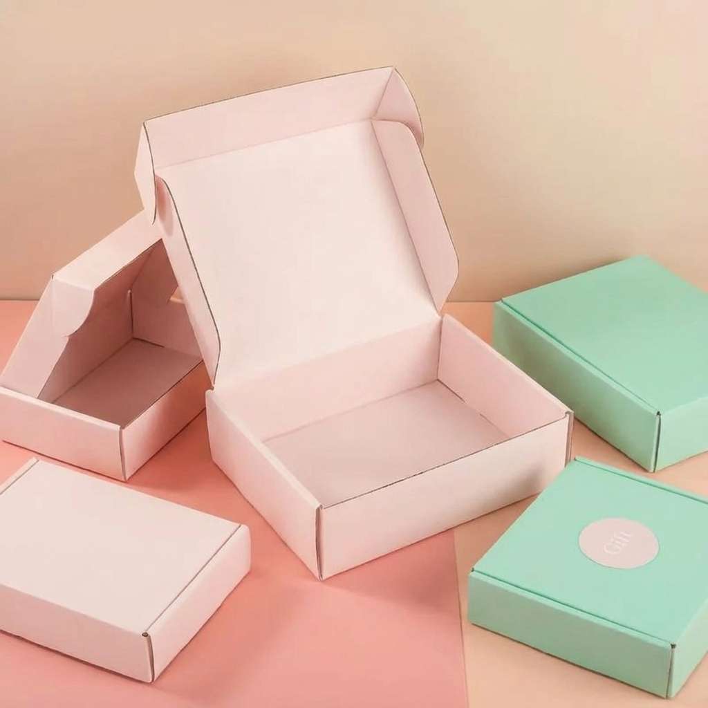 ByHome - Wholesale Gift Box - 50pc, 4 sizes Pink corrugated cardboard mailing shipping box6