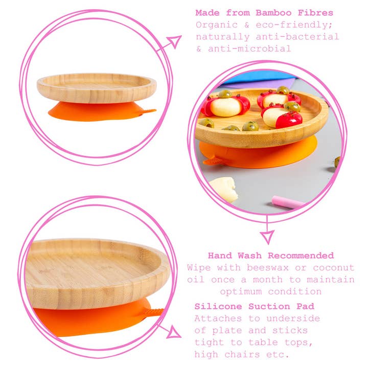 Rinkit Ltd – Engroshandel Middagstallerken – Børn og baby – Lille spisestue børn bambus suge rund plade31