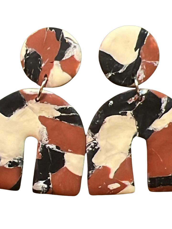 Warm Toned Arch Dangle Earrings for wholesale by Maia Sol Designs