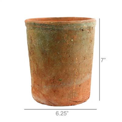 HomArt - Wholesale Plant Pot - Rustic Terra Cotta Cylinder - Lrg - Antique Red