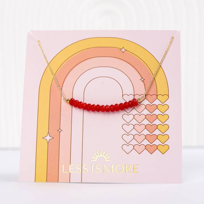 Less is More - Wholesale Beaded Bracelet - Red Jade Smile Bracelet (Gold or Silver)