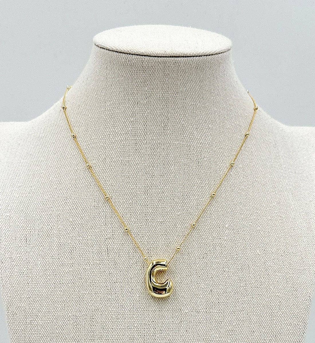 MiMi Wholesale - Wholesale Pendant/Charm Necklace - DJN330009 14K Dipped Big Bubble Letter Initial Necklace4