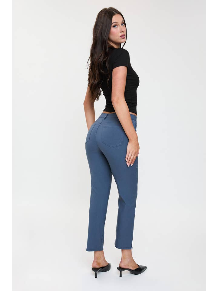 YMI – wholesale Byxor - Dam – Högmidjade Hyperstretch Beskurna Raka Byxor-P04123128