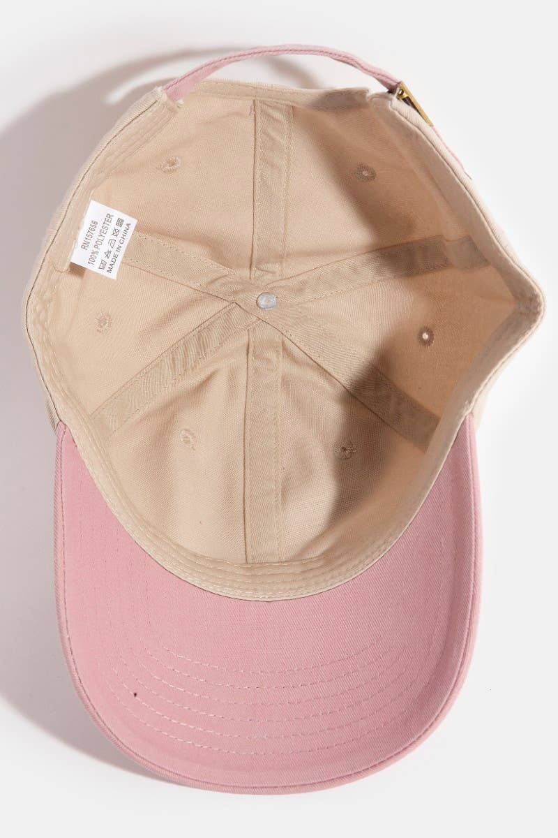 Collections by Fame Accessories – Boné de beisebol - Mulher por atacado – Boné de beisebol com blocos de cores em dois tons7