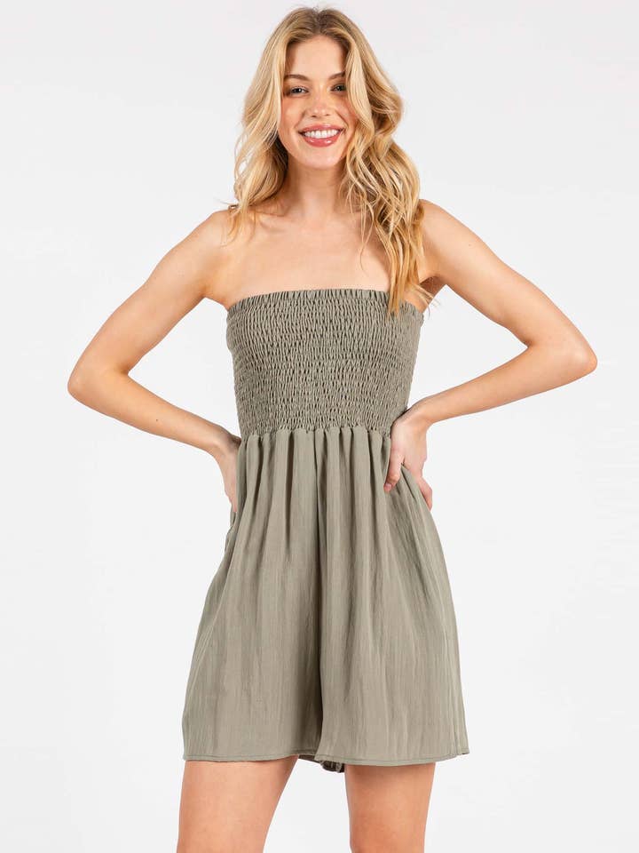 Combinaison à jambes larges froncée à volants - NJU60464 pour la vente par Final Touch