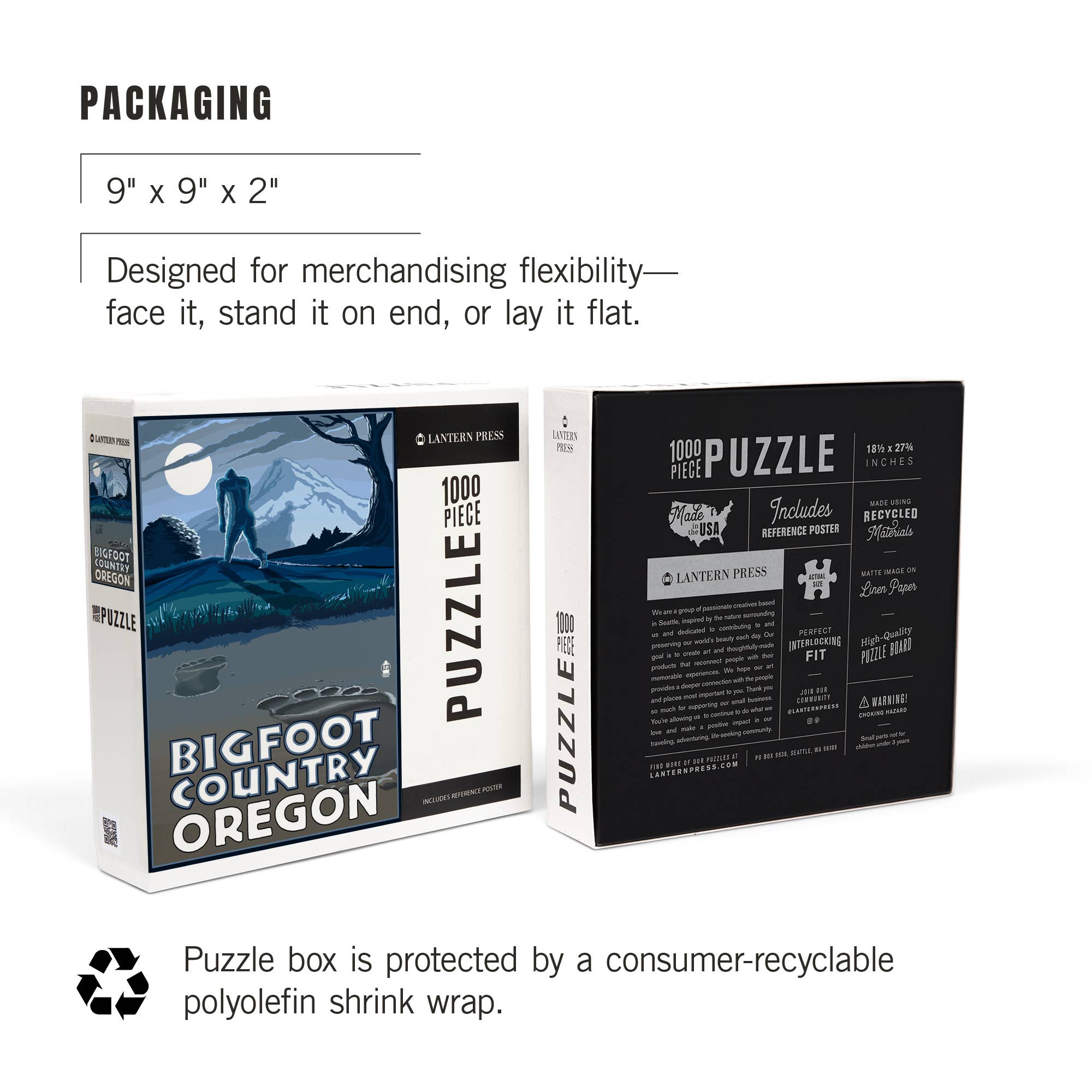 Lantern Press - Wholesale Puzzle - Adult - 1000 PIECE PUZZLE Oregon Bigfoot Country7